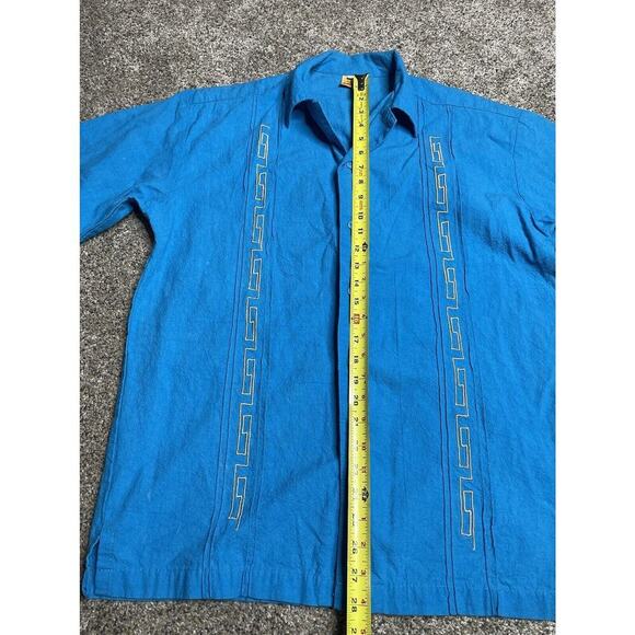 Somi Shirt Sz Large Embroidery Short Sleeve Blue Vintage 90s Grandpacore Men’s - Picture 5 of 9